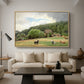 Farm with Grazing Cows (Bondegård med beitende kuer), 1892 - Floater Framed Canvas Print