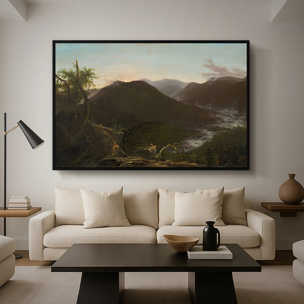 Sunrise in the Catskill Mountains, 1826 - Floater Framed Canvas Print