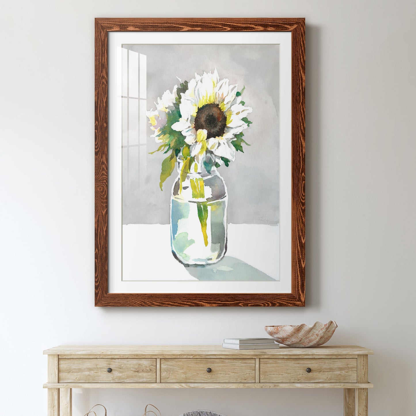 Sunflower I - Premium Framed Print - Distressed Barnwood Frame - Ready to Hang