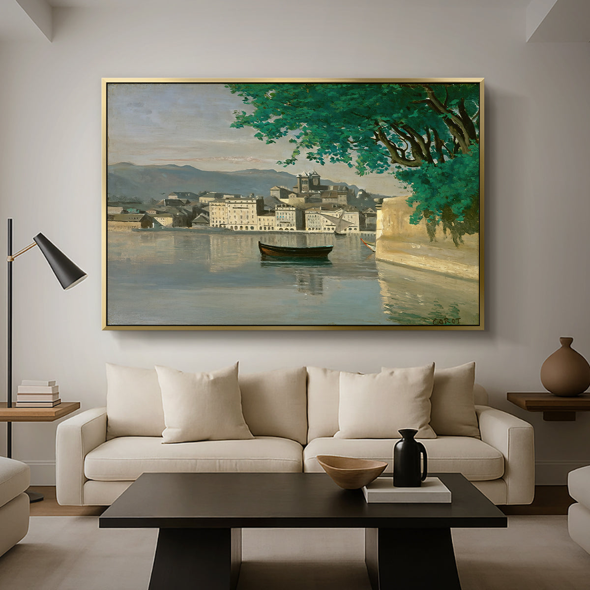 Geneva View of Part of the City, c. 1834-1835 - Floater Framed Canvas Print