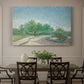 Canvas art print featuring an urban park with paths, trees, and figures under open sky, showcased as a statement wall artwork