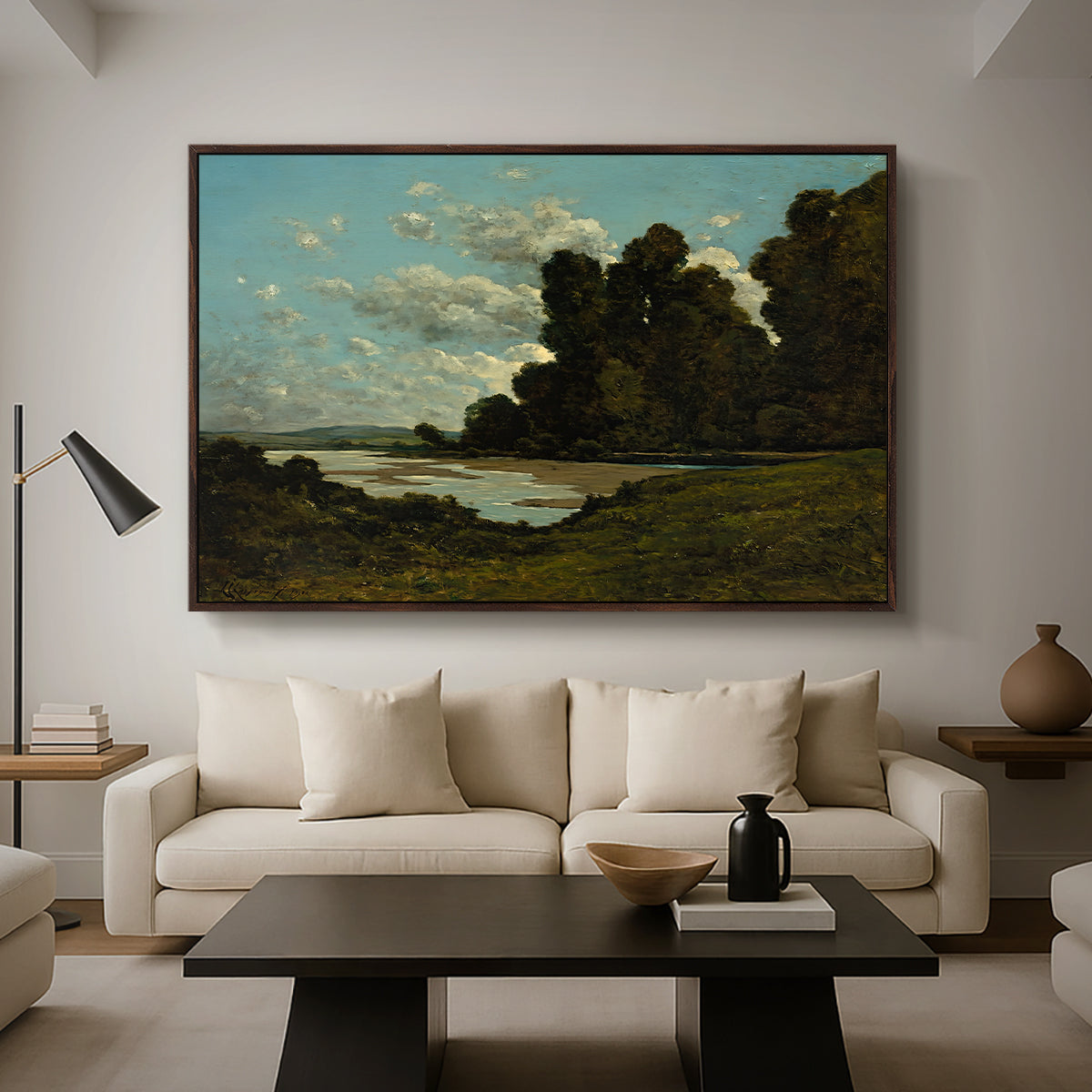 The River Loire at Nevers, 1901 - Floater Framed Canvas Print