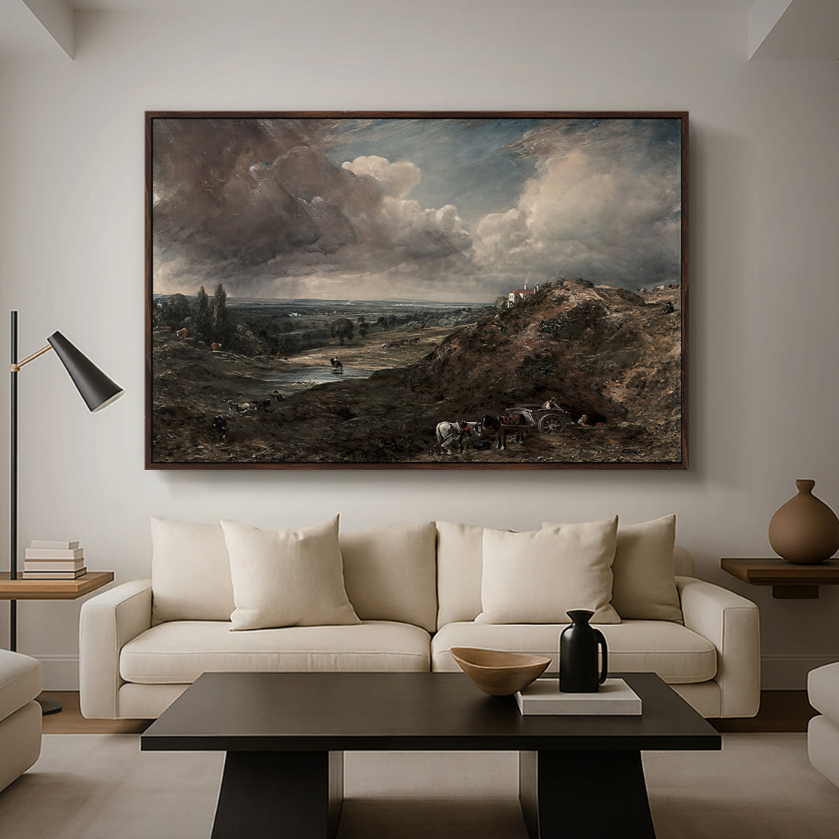 Branch Hill Pond, Hampstead Heath, c. 1828 - Floater Framed Canvas Print