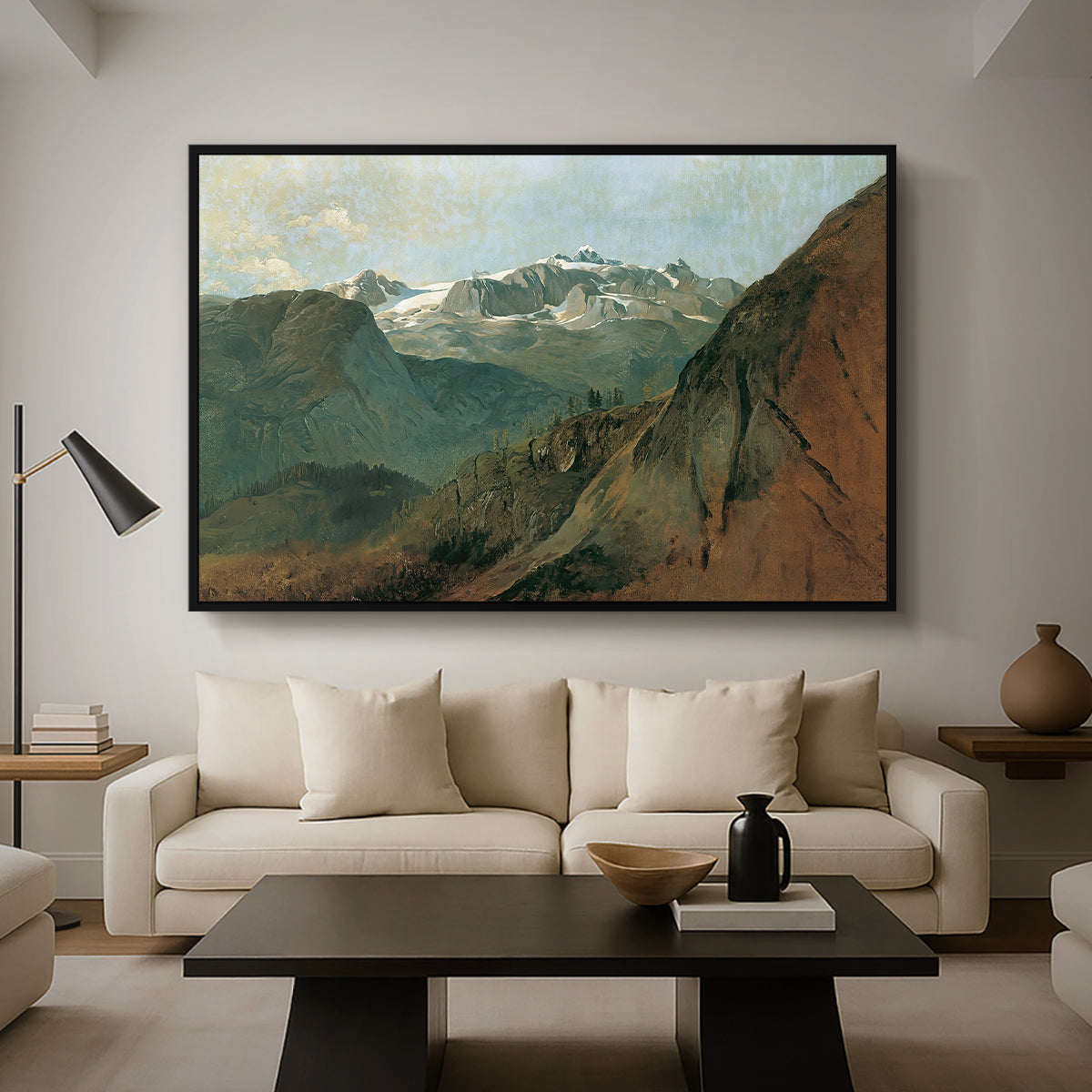 The Dachstein from the Plassen near Hallstatt, 1827 - Floater Framed Canvas Print