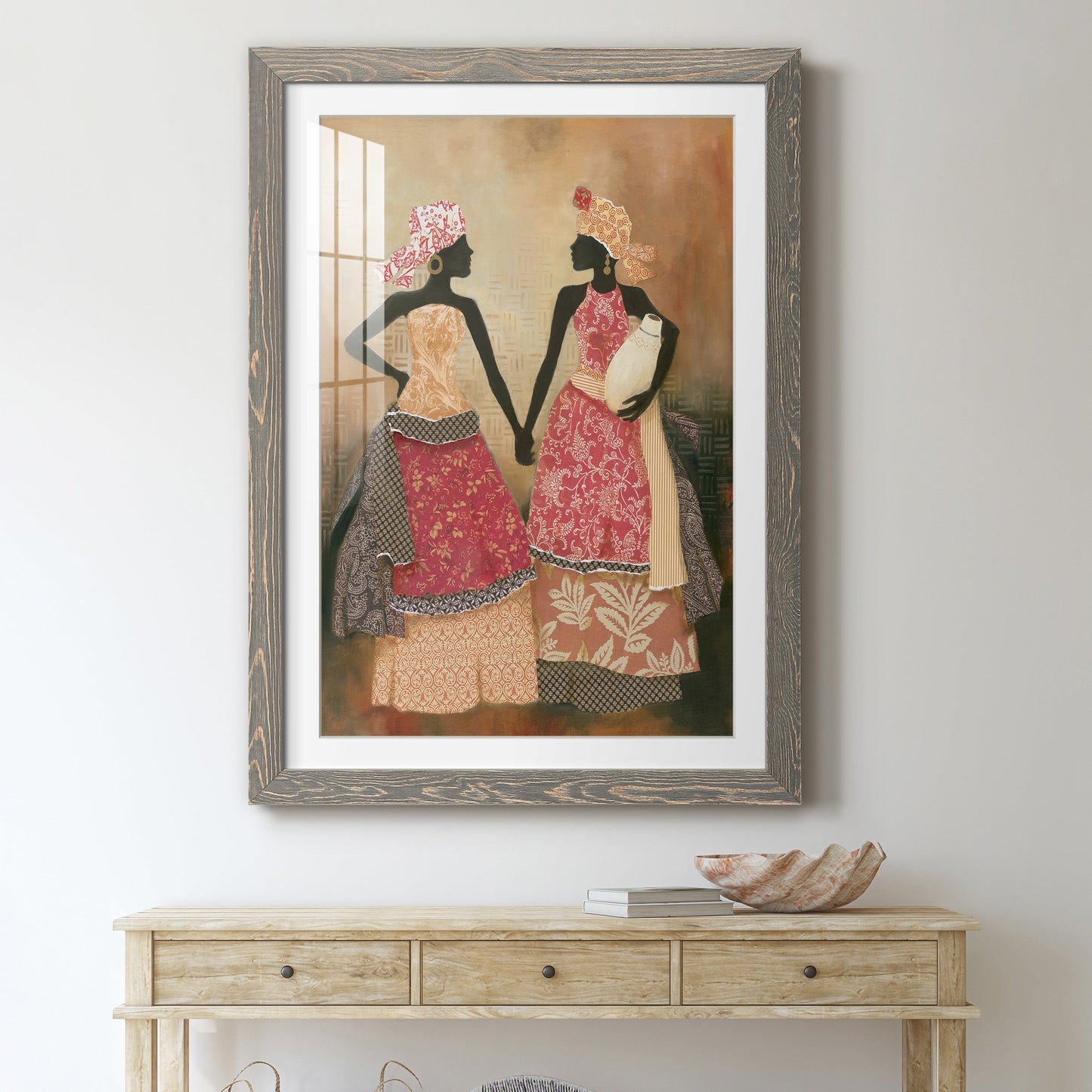 Village Women I - Premium Framed Print - Distressed Barnwood Frame - Ready to Hang