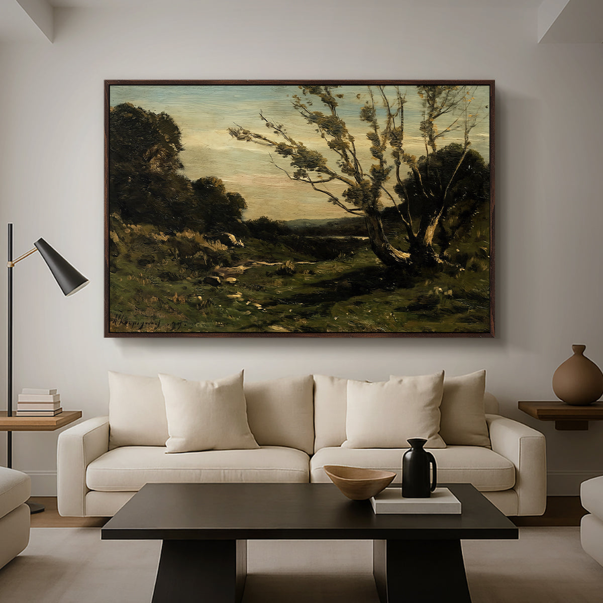 Morning in the Nievre, 1877 - Floater Framed Canvas Print