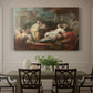 Canvas art print featuring a group of women gathered indoors in ornate setting presenting gifts, showcased as a statement wall artwork