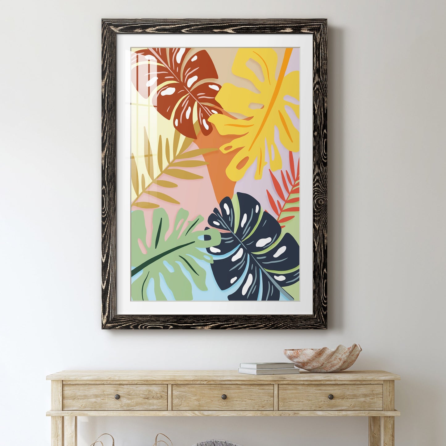 Tropical Foliage II - Premium Framed Print - Distressed Barnwood Frame - Ready to Hang