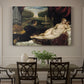 Canvas art print featuring a reclining Venus with seated organist and Cupid in rich interior setting, showcased as a statement wall artwork