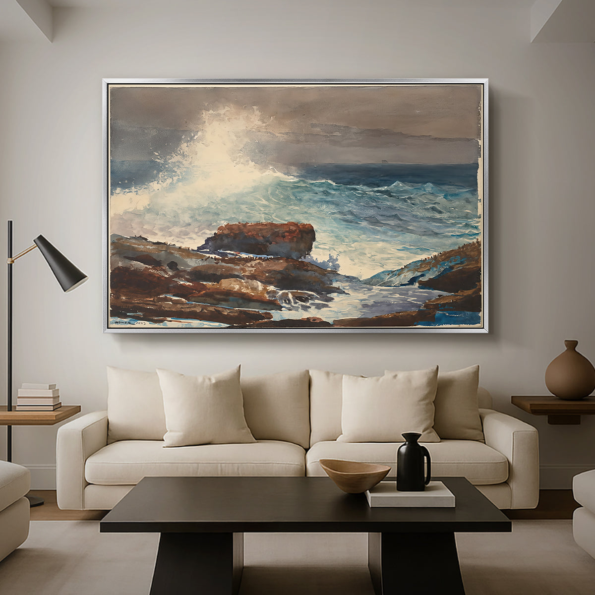 Incoming Tide, Scarboro, Maine, 1883 - Floater Framed Canvas Print