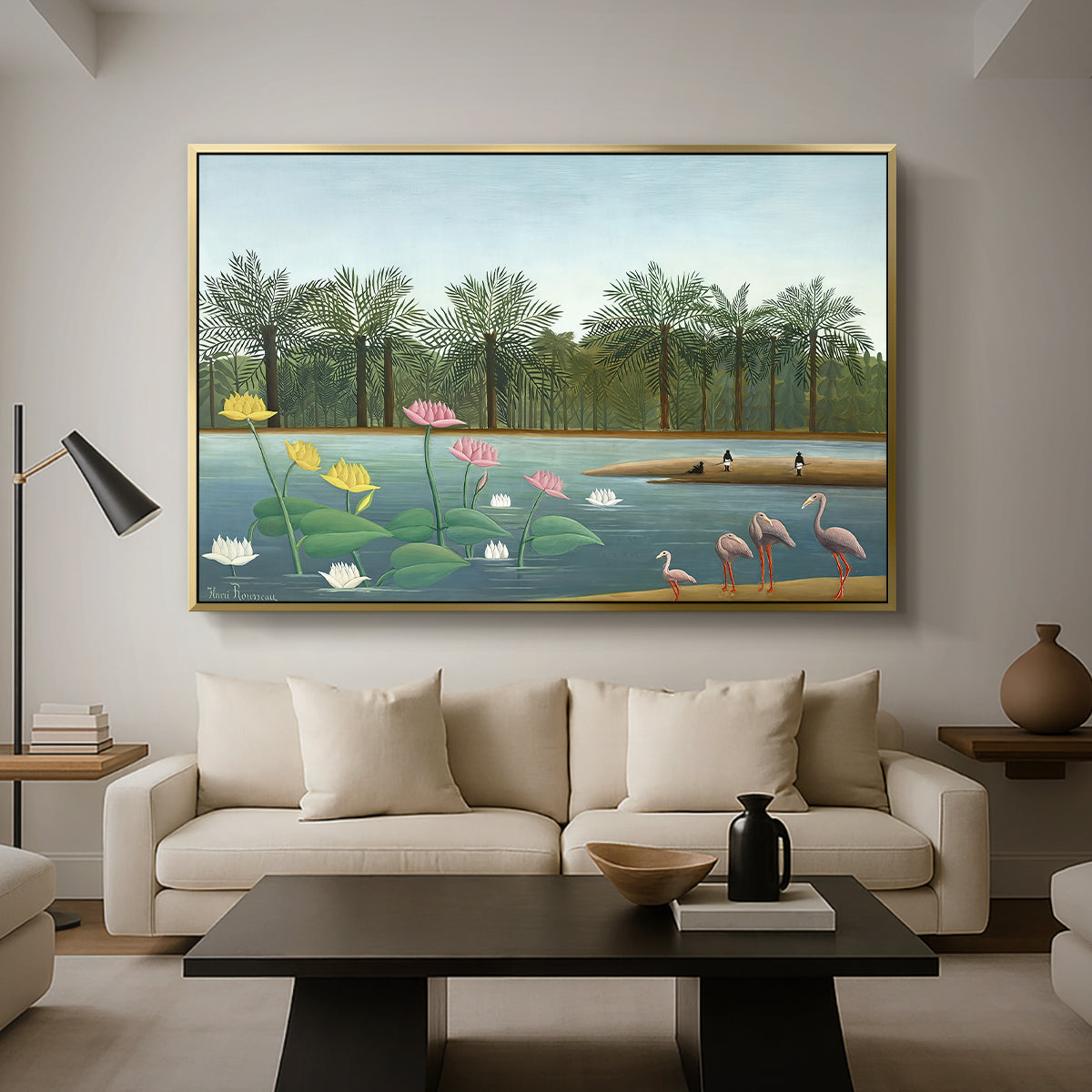The Flamingoes (Les Flamants), 1907 - Floater Framed Canvas Print