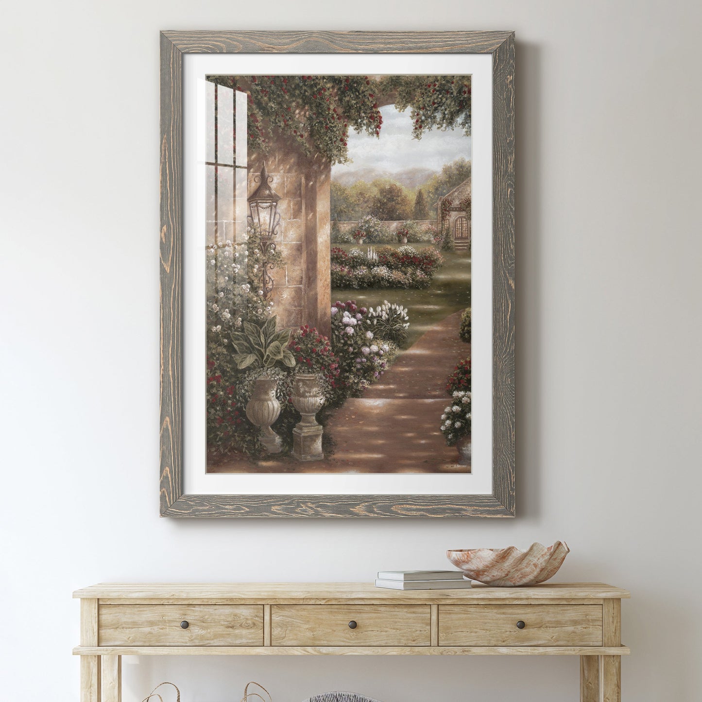 Evening in the Conservatory - Premium Framed Print - Distressed Barnwood Frame - Ready to Hang