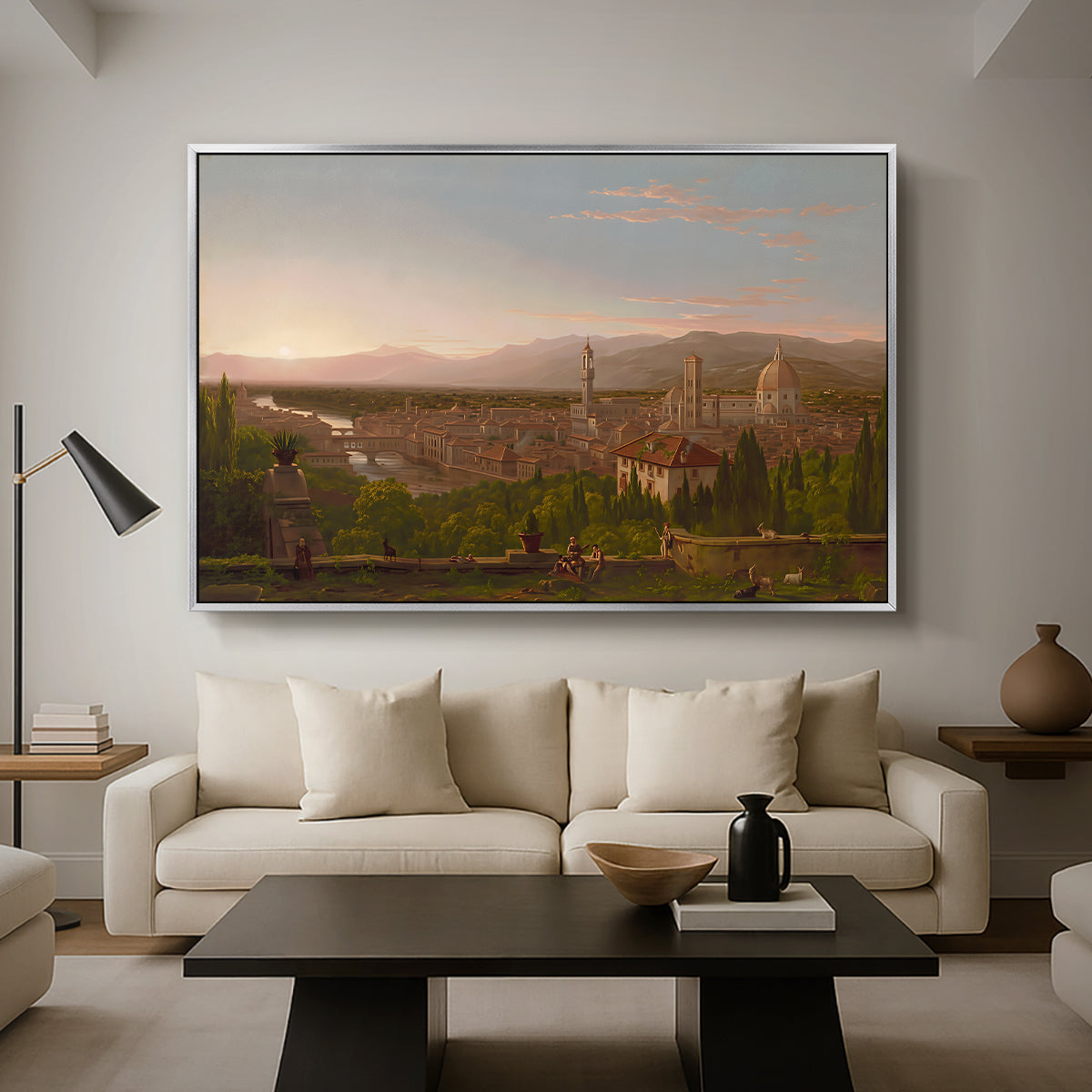 View of Florence from San Miniato, 1837 - Floater Framed Canvas Print