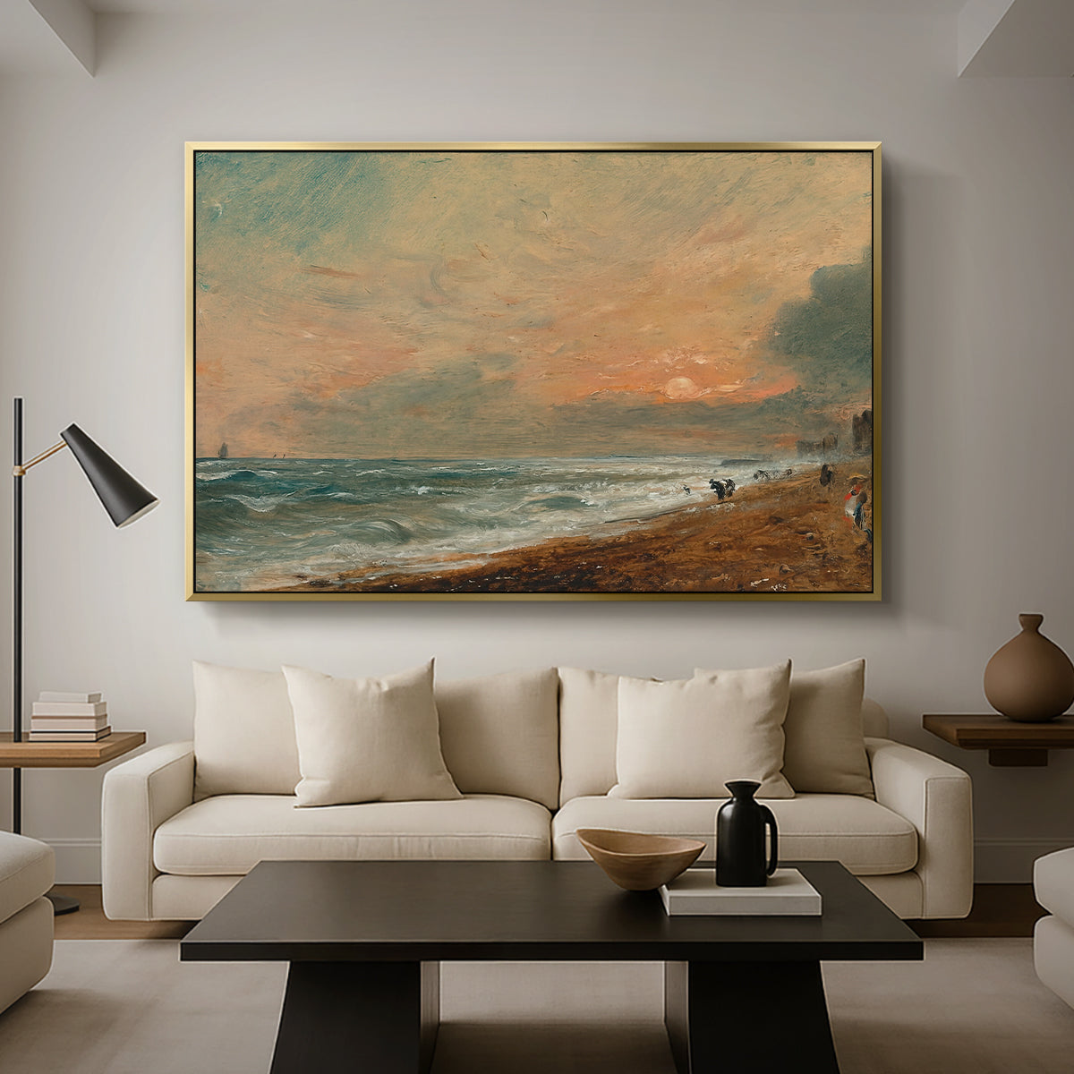 Hove Beach, c. 1824-1826 - Floater Framed Canvas Print