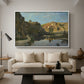 River Landscape with Cliffs, c. 1850-1860 - Floater Framed Canvas Print