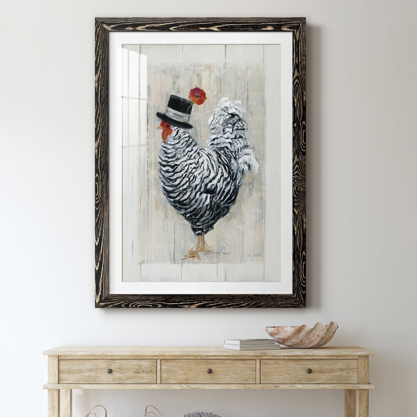 Sunday Best Rooster - Premium Framed Print - Distressed Barnwood Frame - Ready to Hang