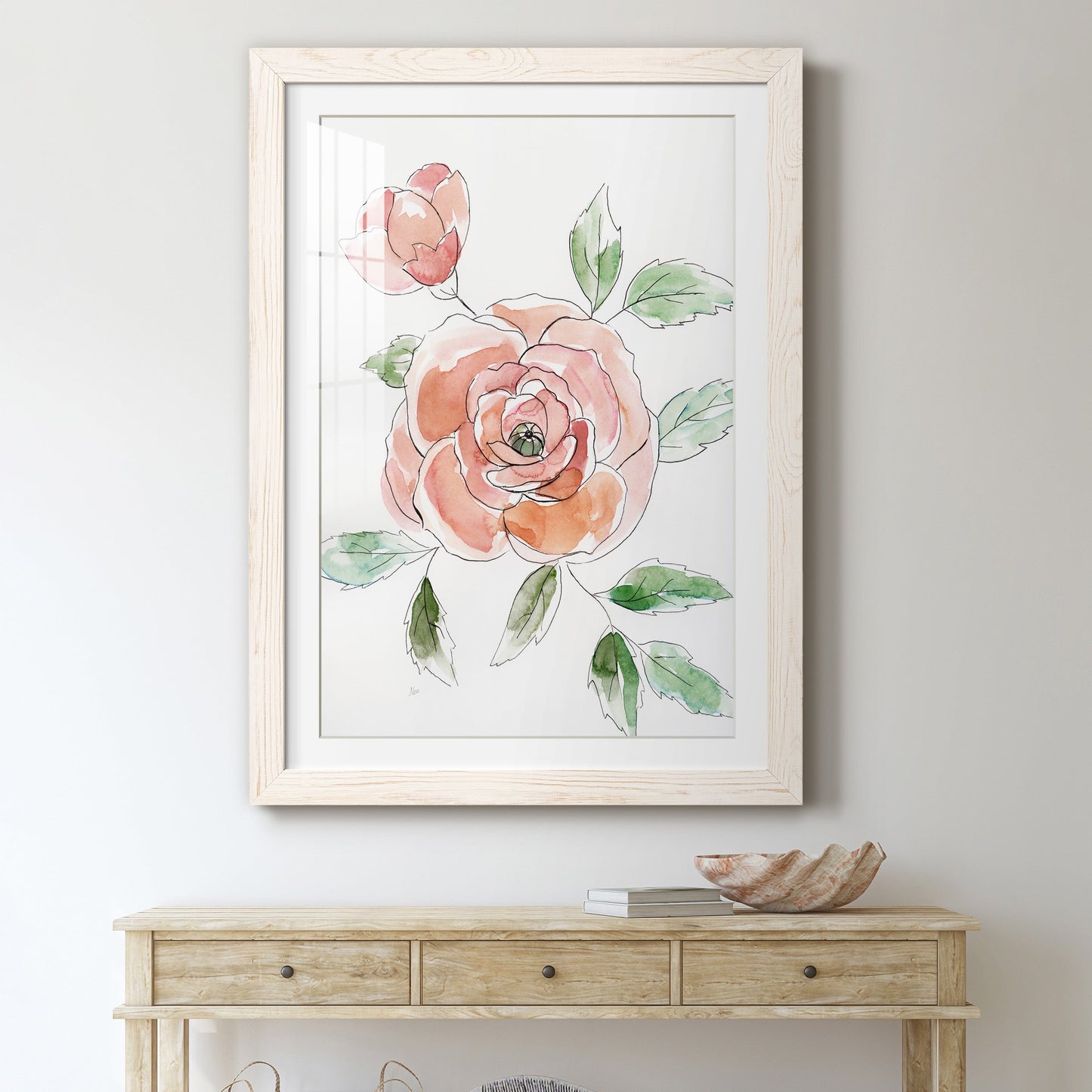 Rose Contour - Barnwood Framed Art Print