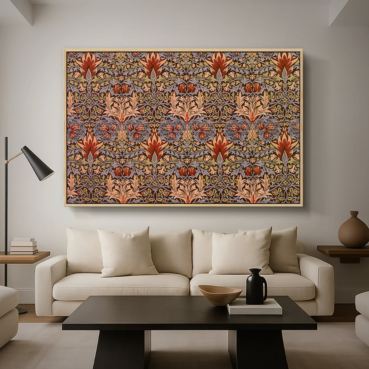 Snakeshead - Red/Cumin, c. 1876 - Floater Framed Canvas Print