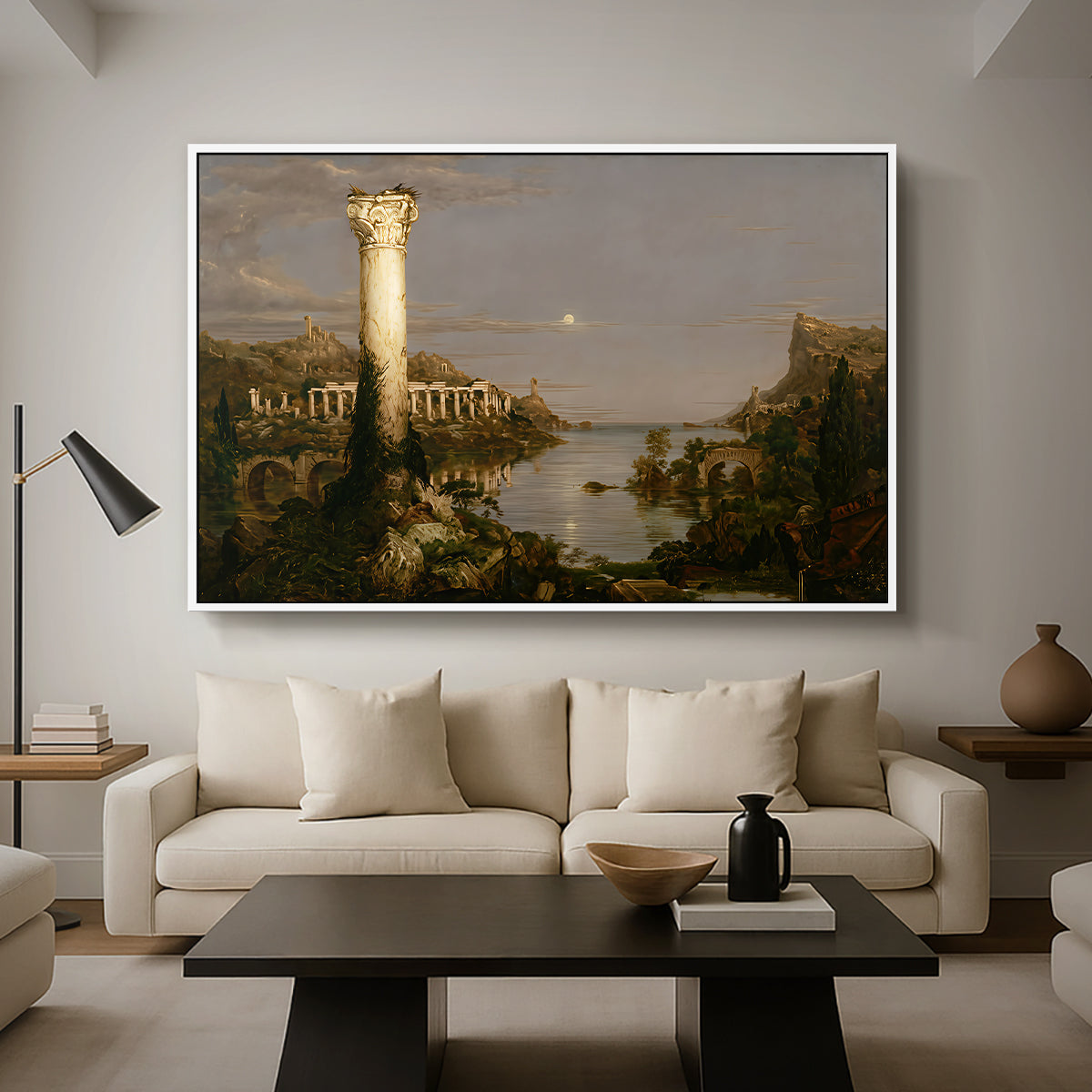 The Course of Empire: Desolation, 1836 - Floater Framed Canvas Print