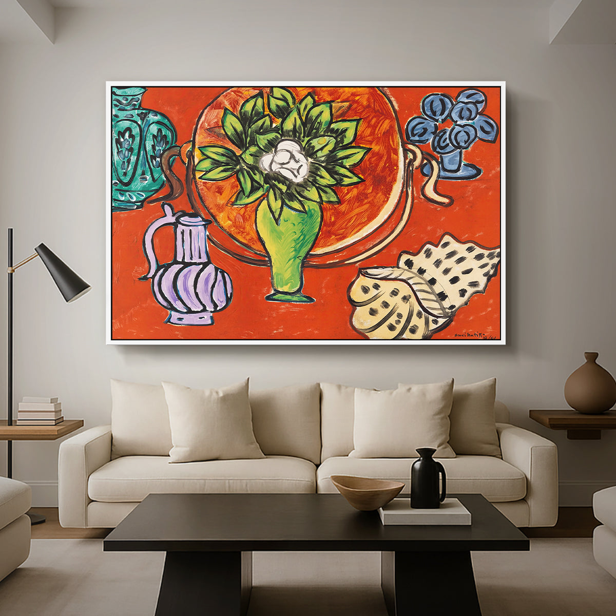 Still Life with a Magnolia (Nature morte au magnolia), 1941 - Floater Framed Canvas Print