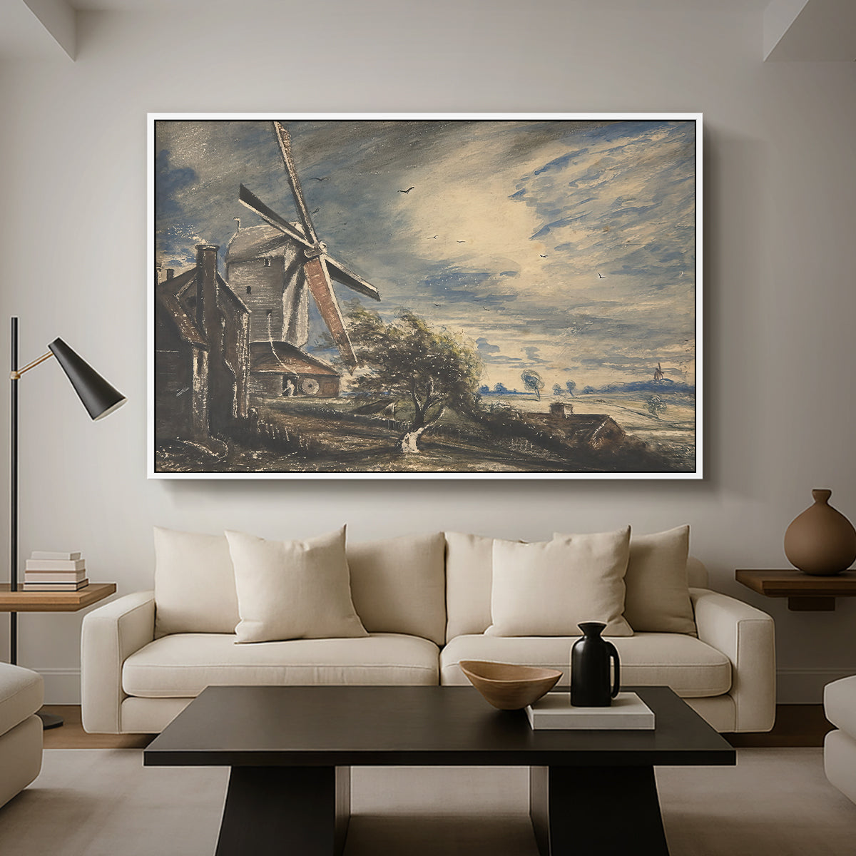 A Mill Near Colchester, c. 1833 - Floater Framed Canvas Print