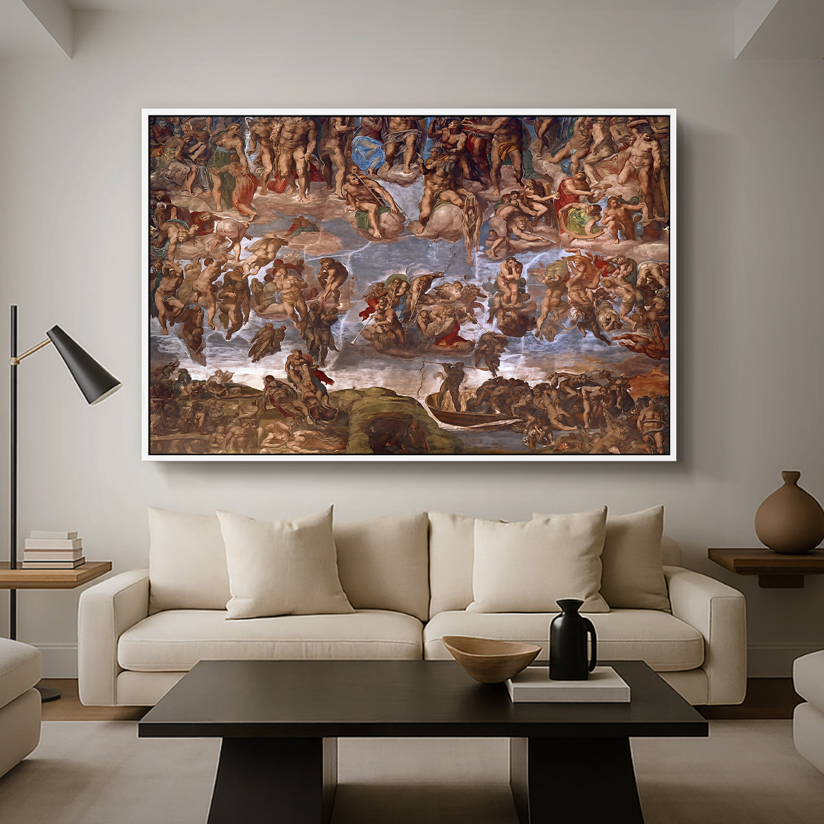 The Last Judgment (Charon's Boat and the Damned), 1536-1541 - Floater Framed Canvas Print