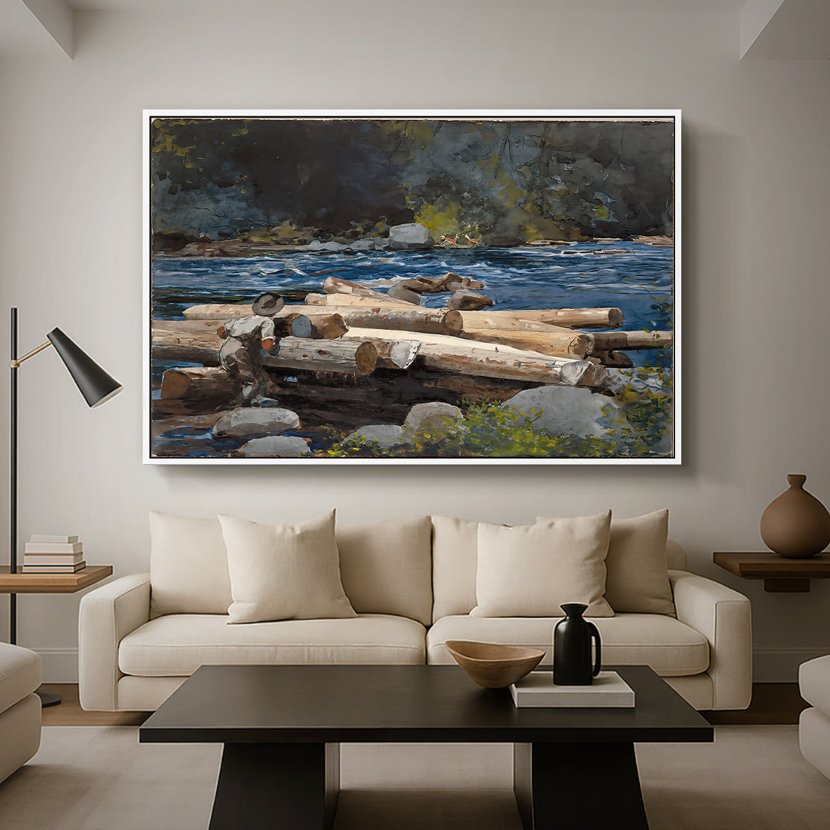 Hudson River, 1892 - Floater Framed Canvas Print
