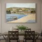 Canvas art print featuring a riverside with buildings and flowing water, showcased as a statement wall artwork