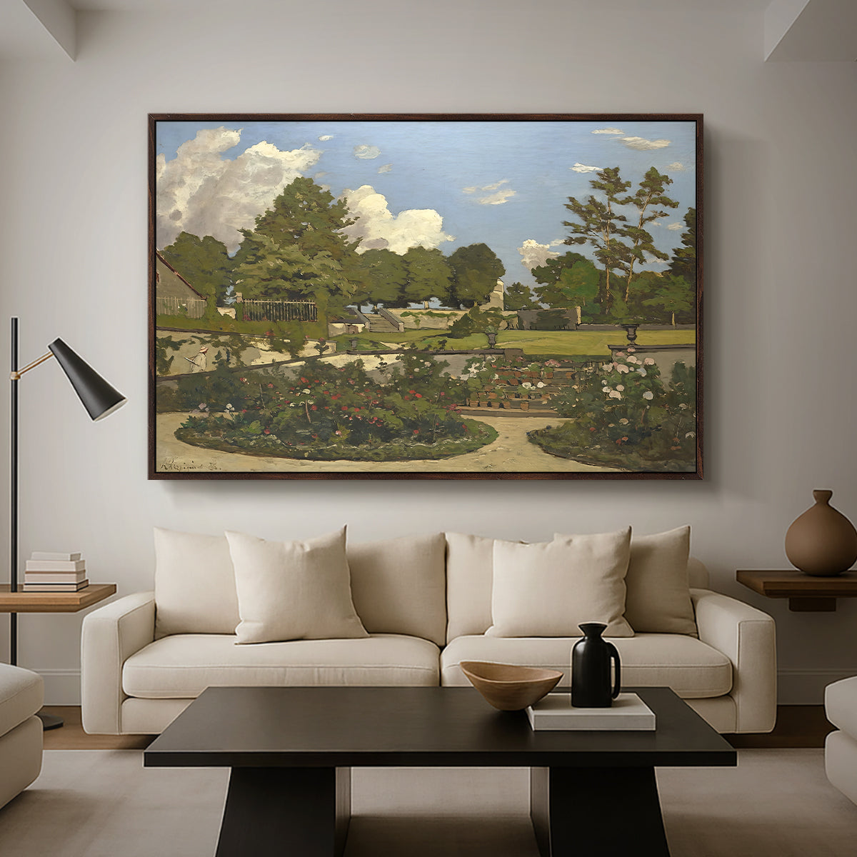 The Painter's Garden at Saint-Privé, 1886 - Floater Framed Canvas Print