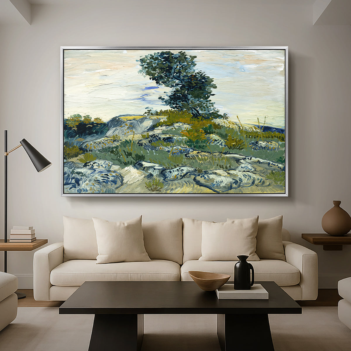 The Rocks, 1888 - Floater Framed Canvas Print