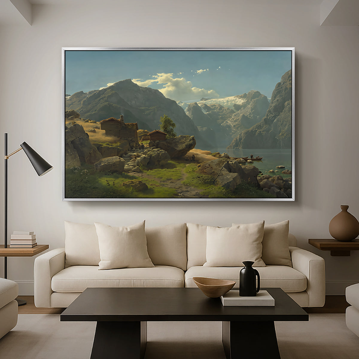 Balestrand, 1848 - Floater Framed Canvas Print