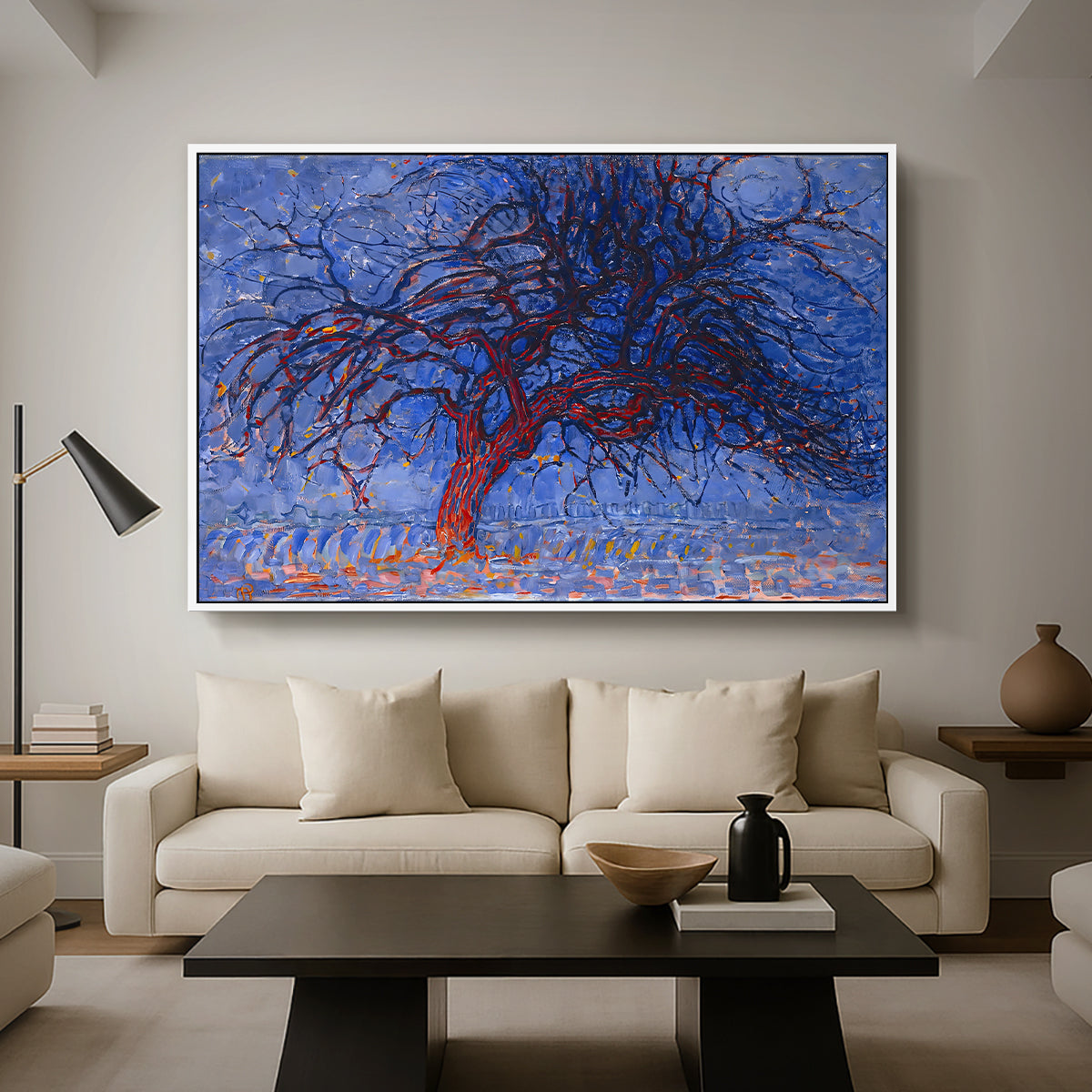 The Red Tree, 1909 - Floater Framed Canvas Print