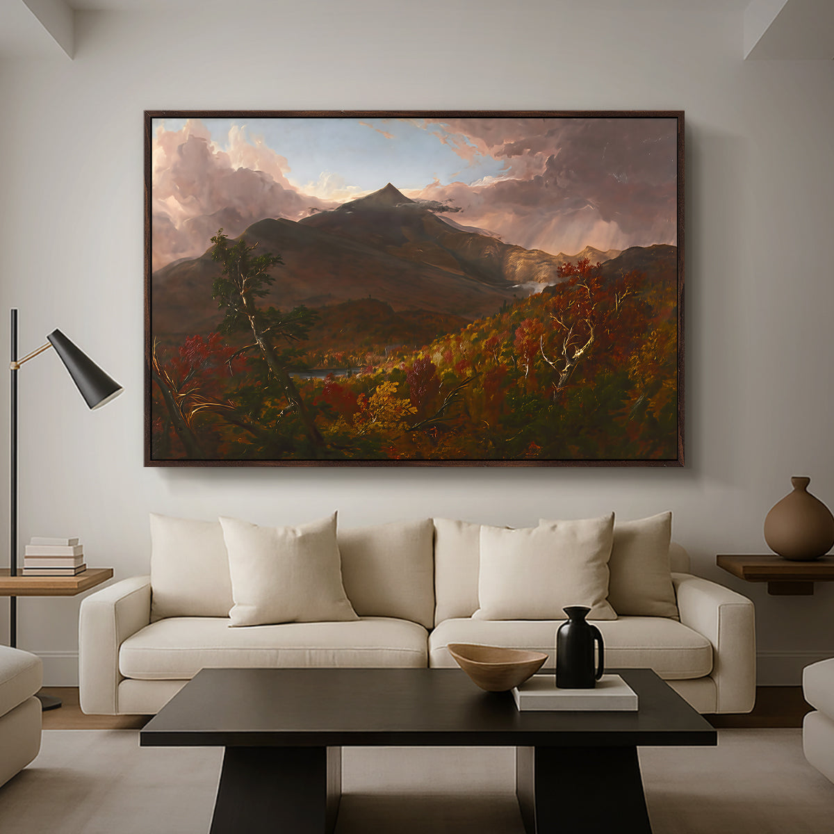 View of Schroon Mountain, Essex County, New York, After a Storm, 1838 - Floater Framed Canvas Print