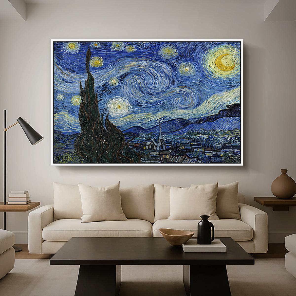 The Starry Night, 1889 - Floater Framed Canvas Print
