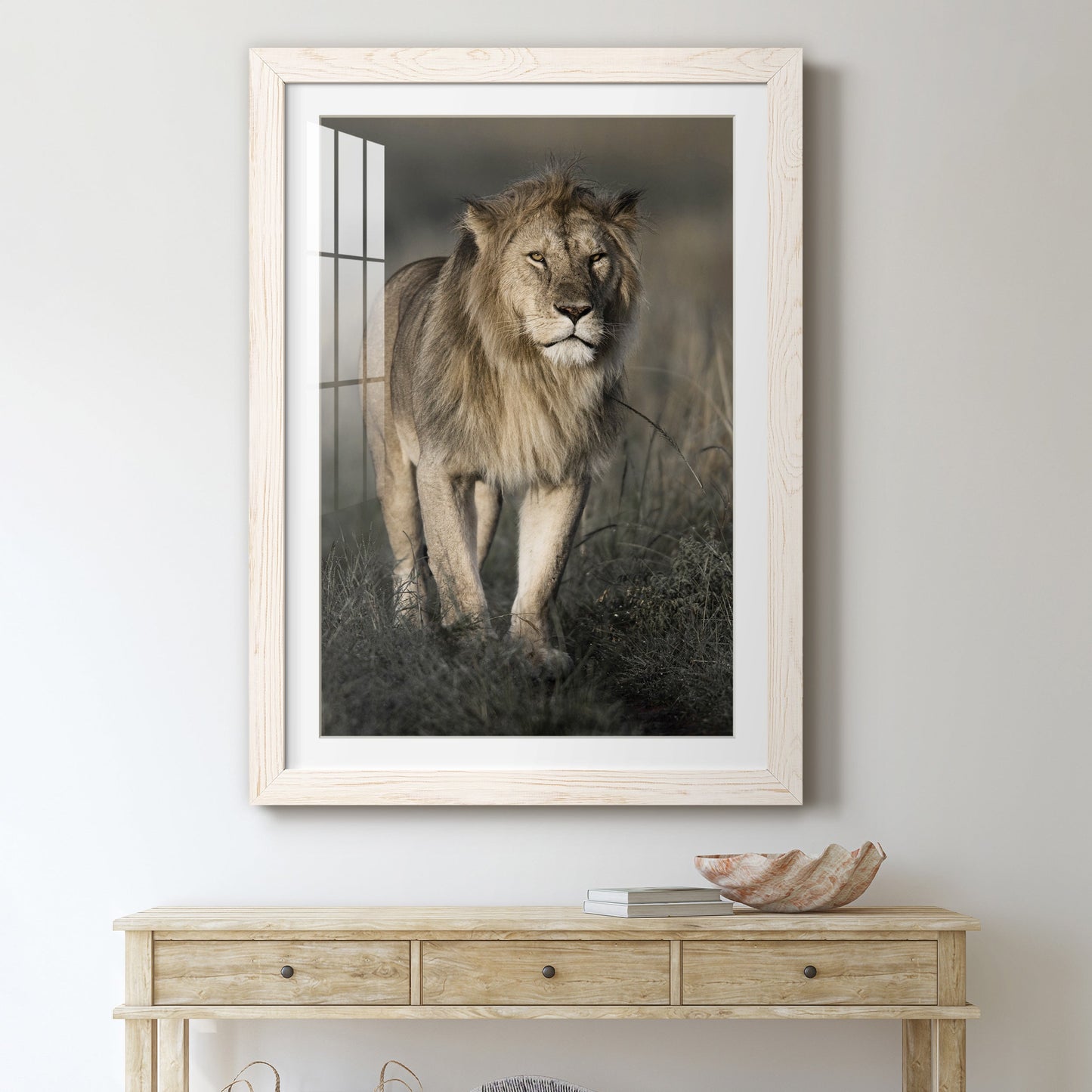 Morning Walk in Masai Mara - Premium Framed Print - Distressed Barnwood Frame - Ready to Hang