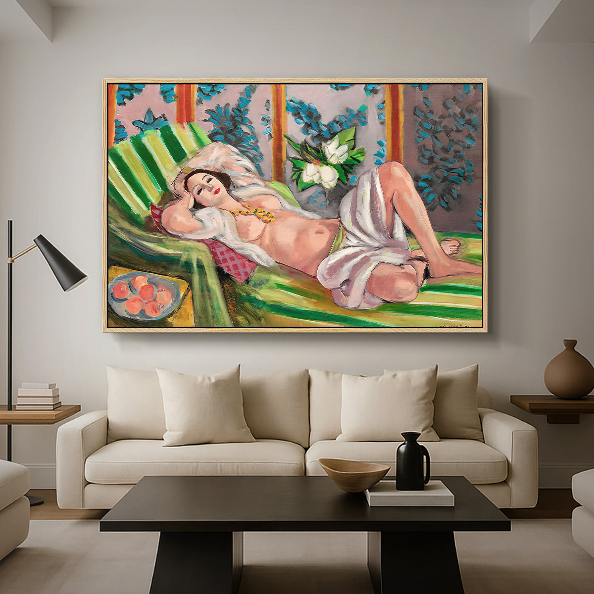 Odalisque Couchée Aux Magnolias, c. 1923 - Floater Framed Canvas Print