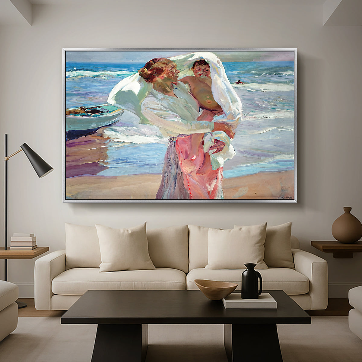 After Bathing, 1915 - Floater Framed Canvas Print