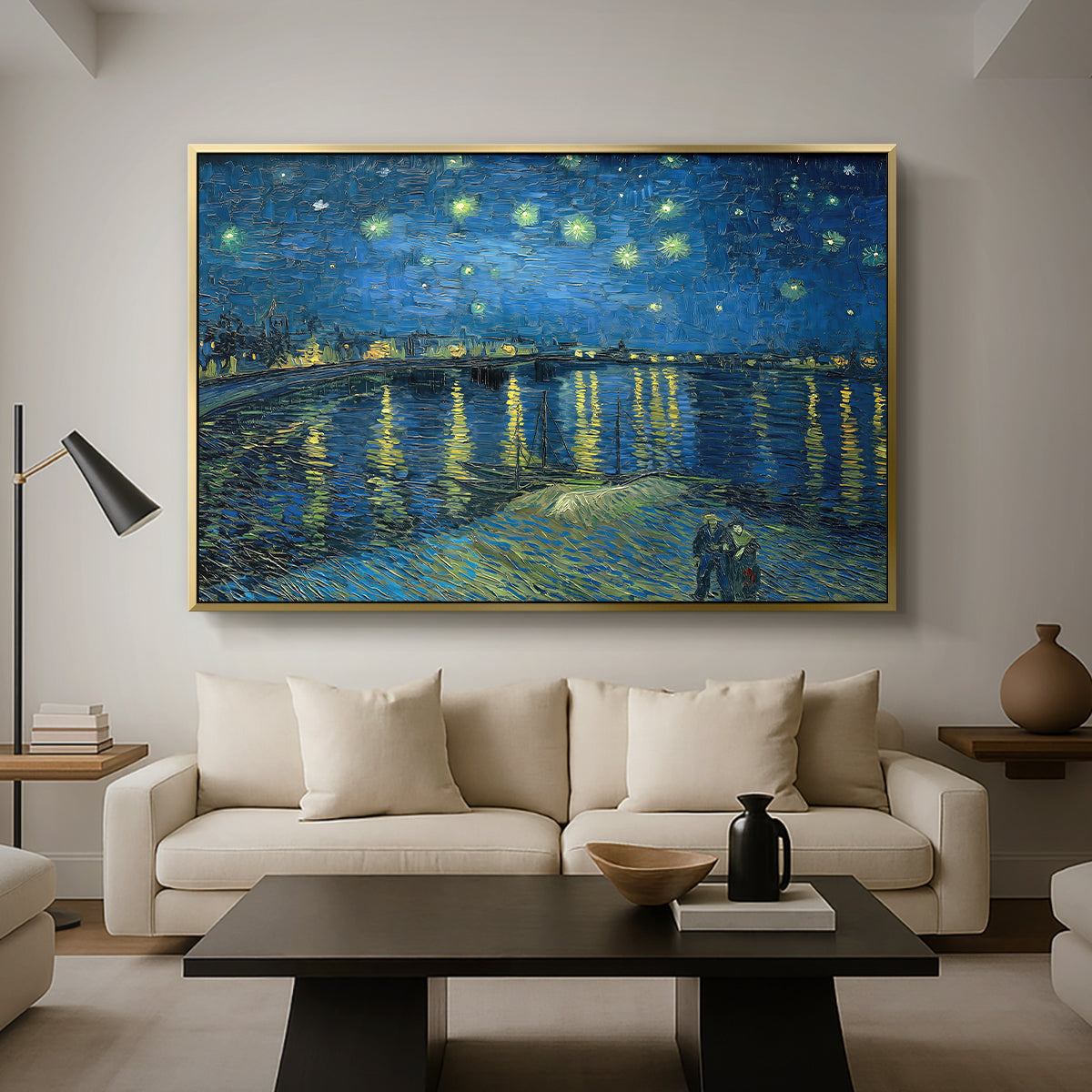 Starry Night Over the Rhône, 1888 - Floater Framed Canvas Print