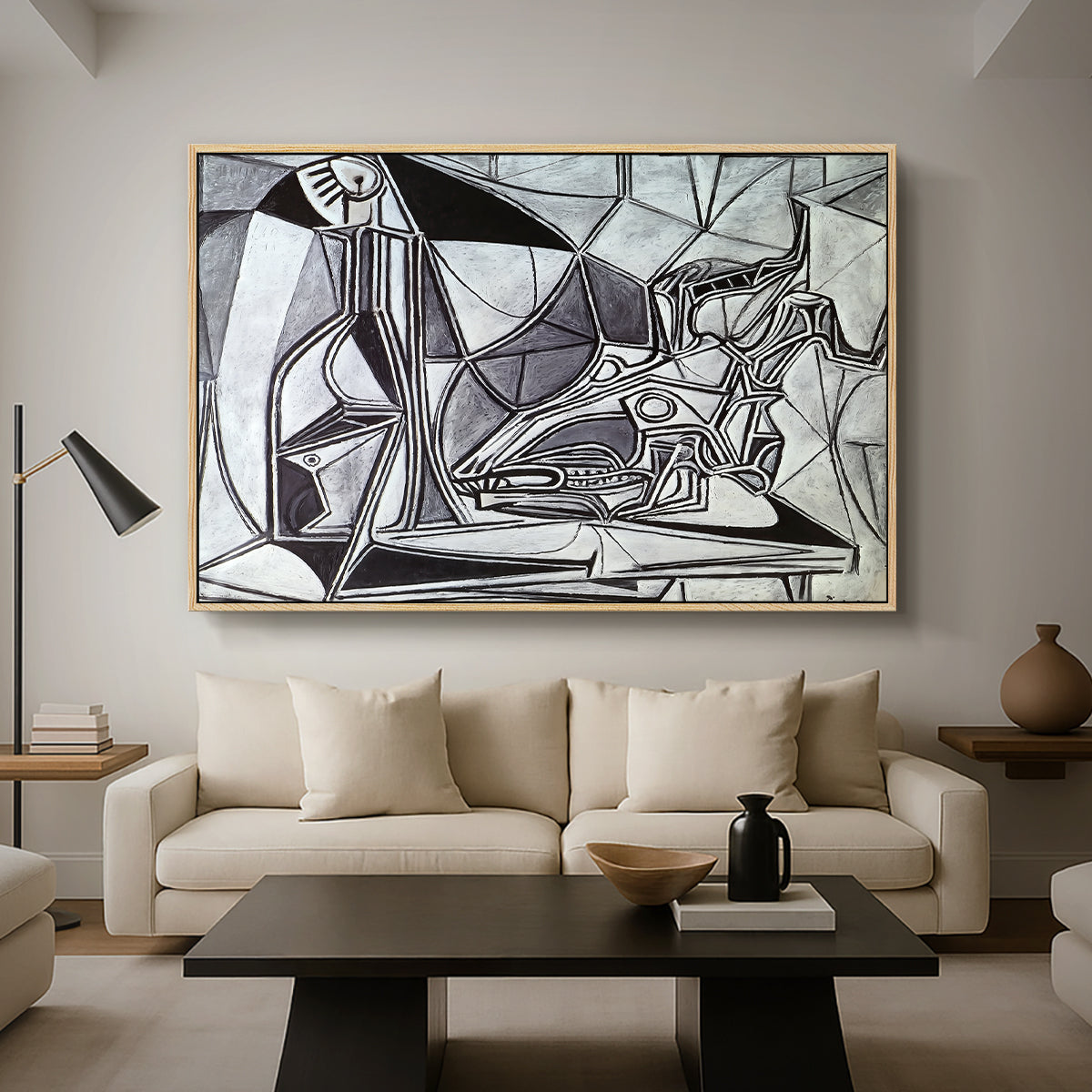 Goat's Skull, Bottle and Candle, 1952 - Floater Framed Canvas Print
