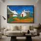 Three White Cottages at Saintes-Maries, 1888 - Floater Framed Canvas Print