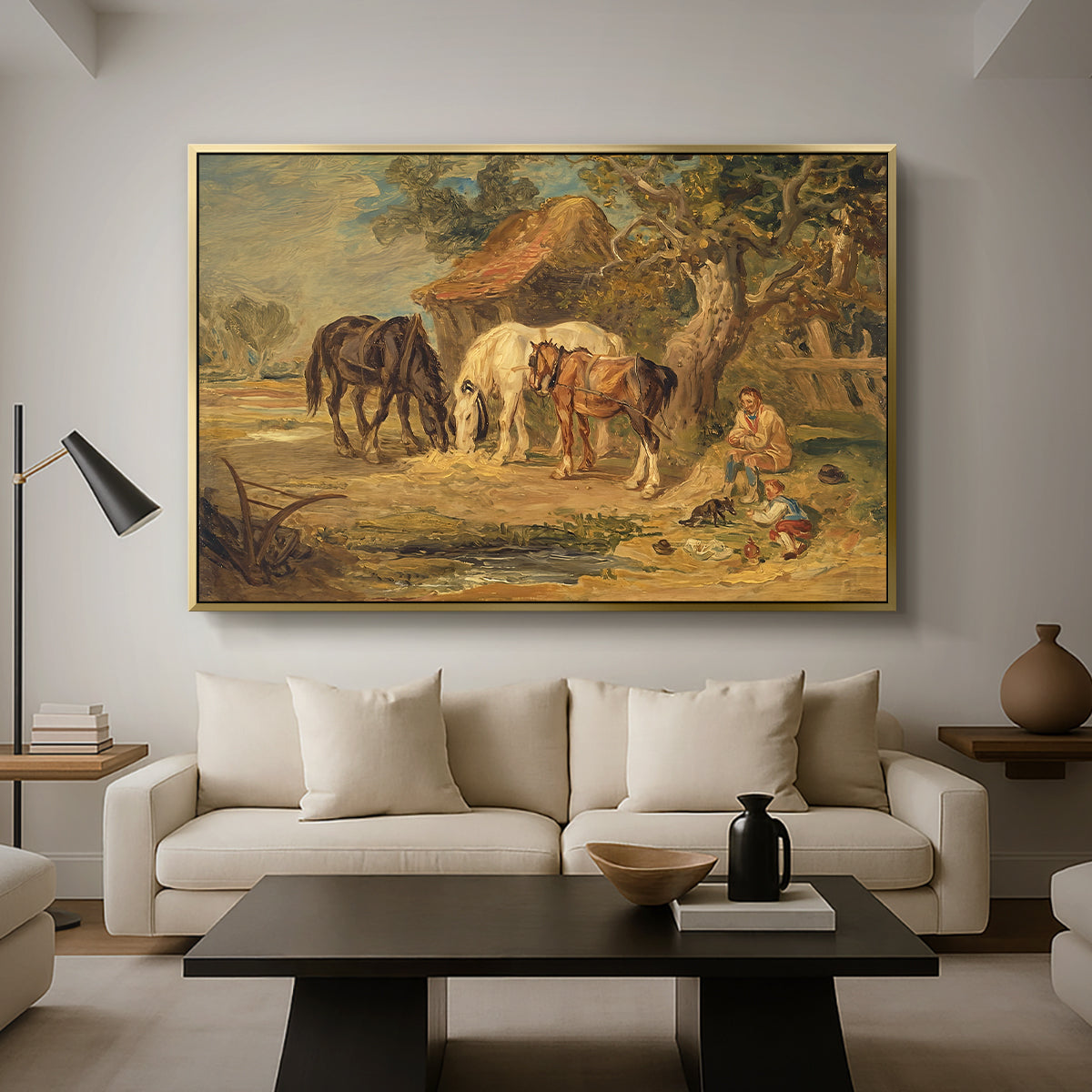 The Midday Meal, 1835 - Floater Framed Canvas Print