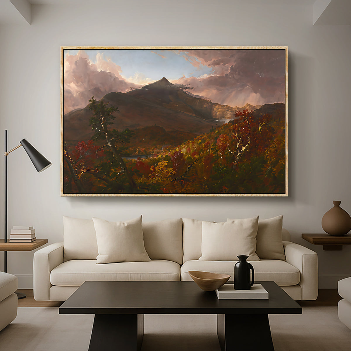 View of Schroon Mountain, Essex County, New York, After a Storm, 1838 - Floater Framed Canvas Print