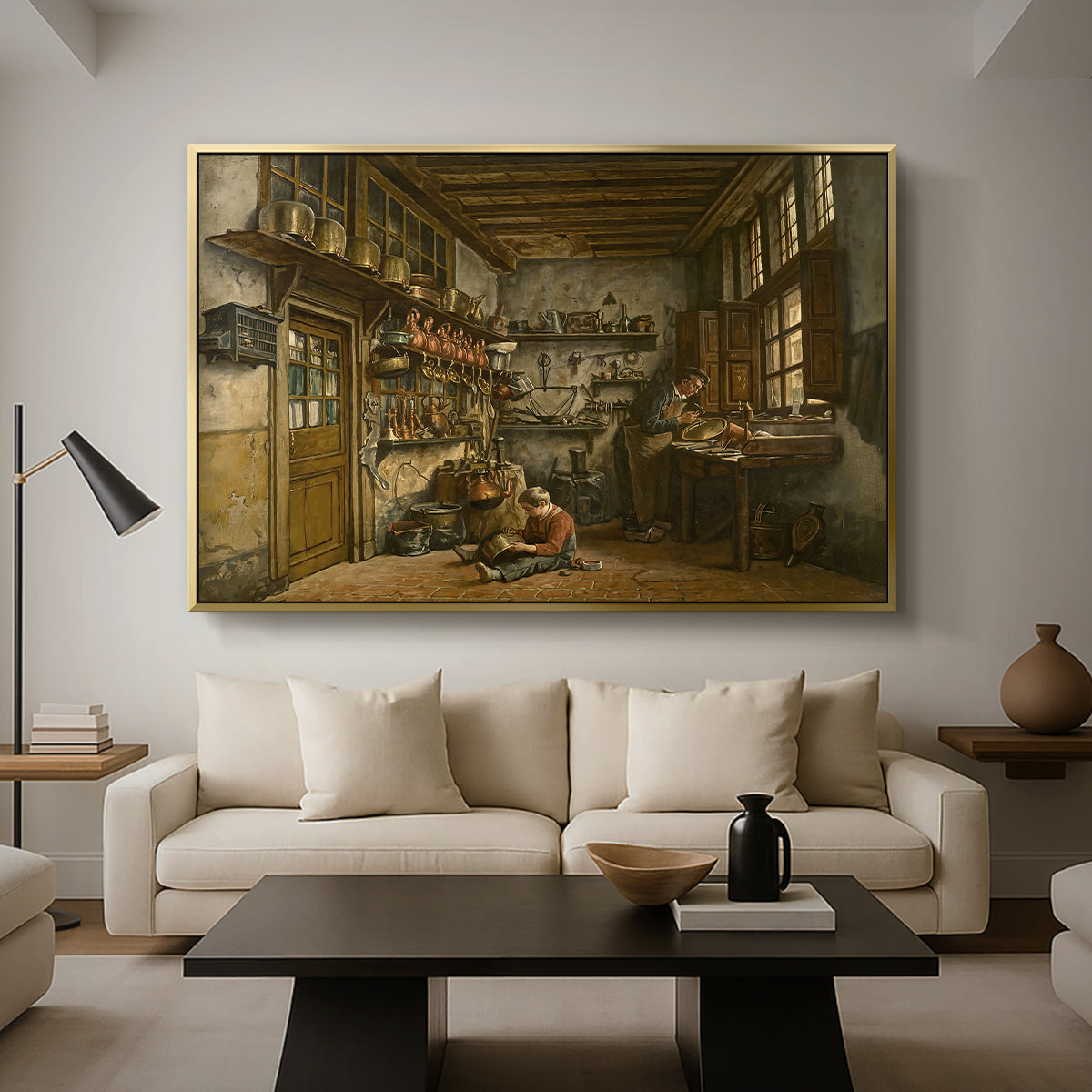 The Tinker, 1861 - Floater Framed Canvas Print