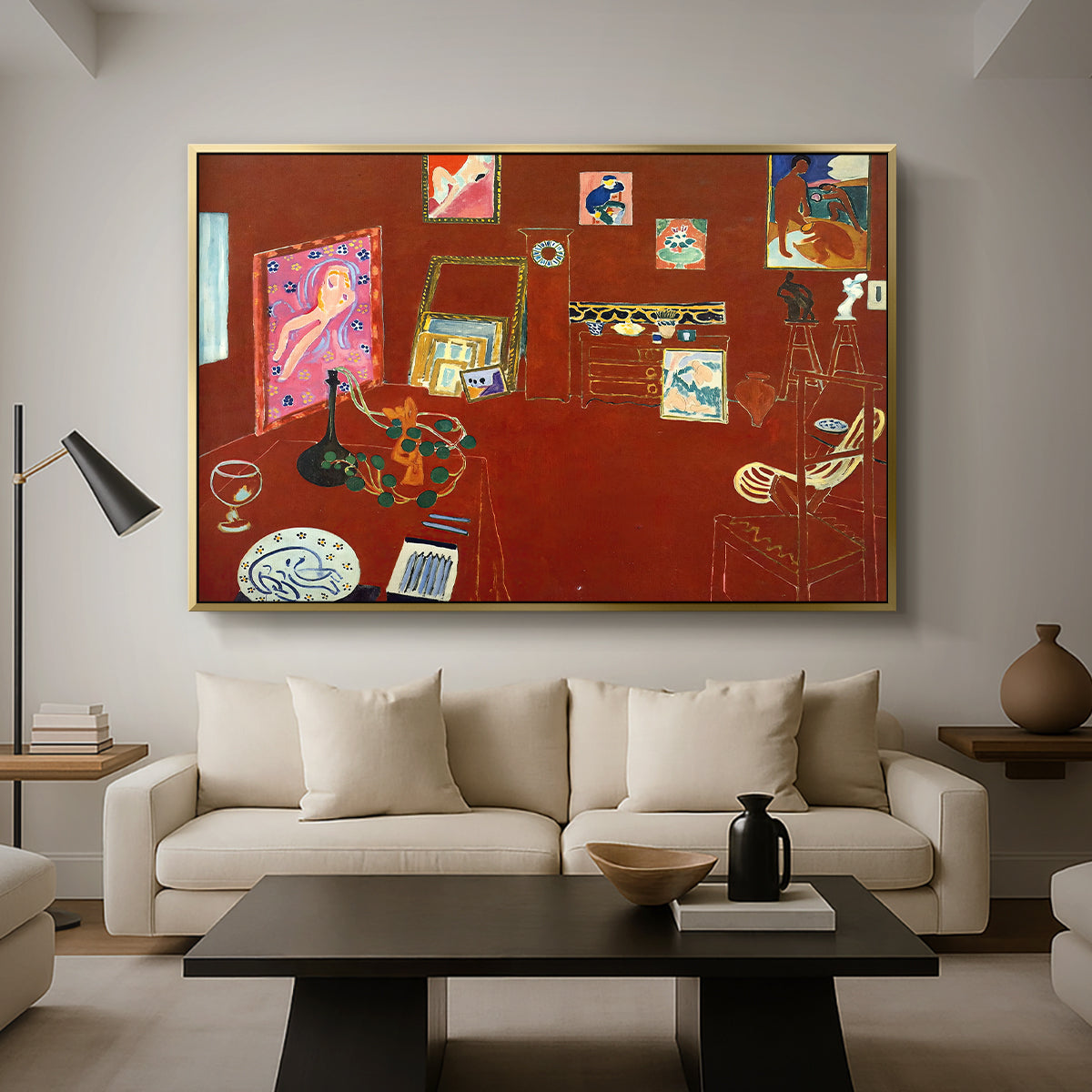 The Red Studio (L'Atelier Rouge), 1911 - Floater Framed Canvas Print