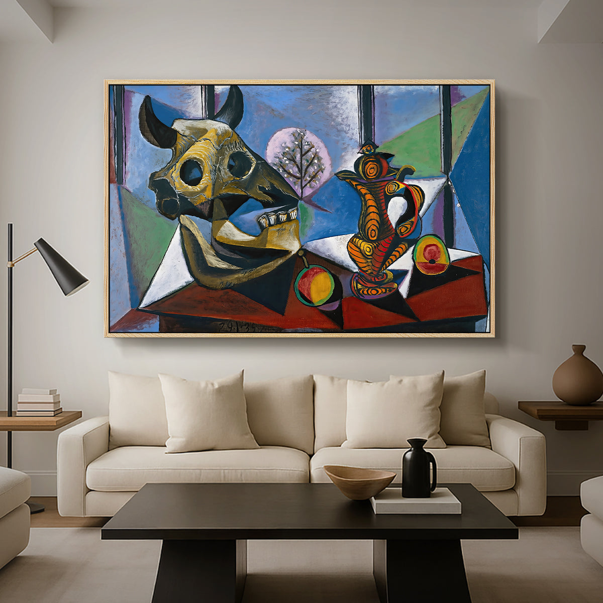 Still Life with Bull's Skull, 1939 - Floater Framed Canvas Print