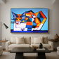 Cassie Thinking about Cubism - Floater Framed Canvas Print
