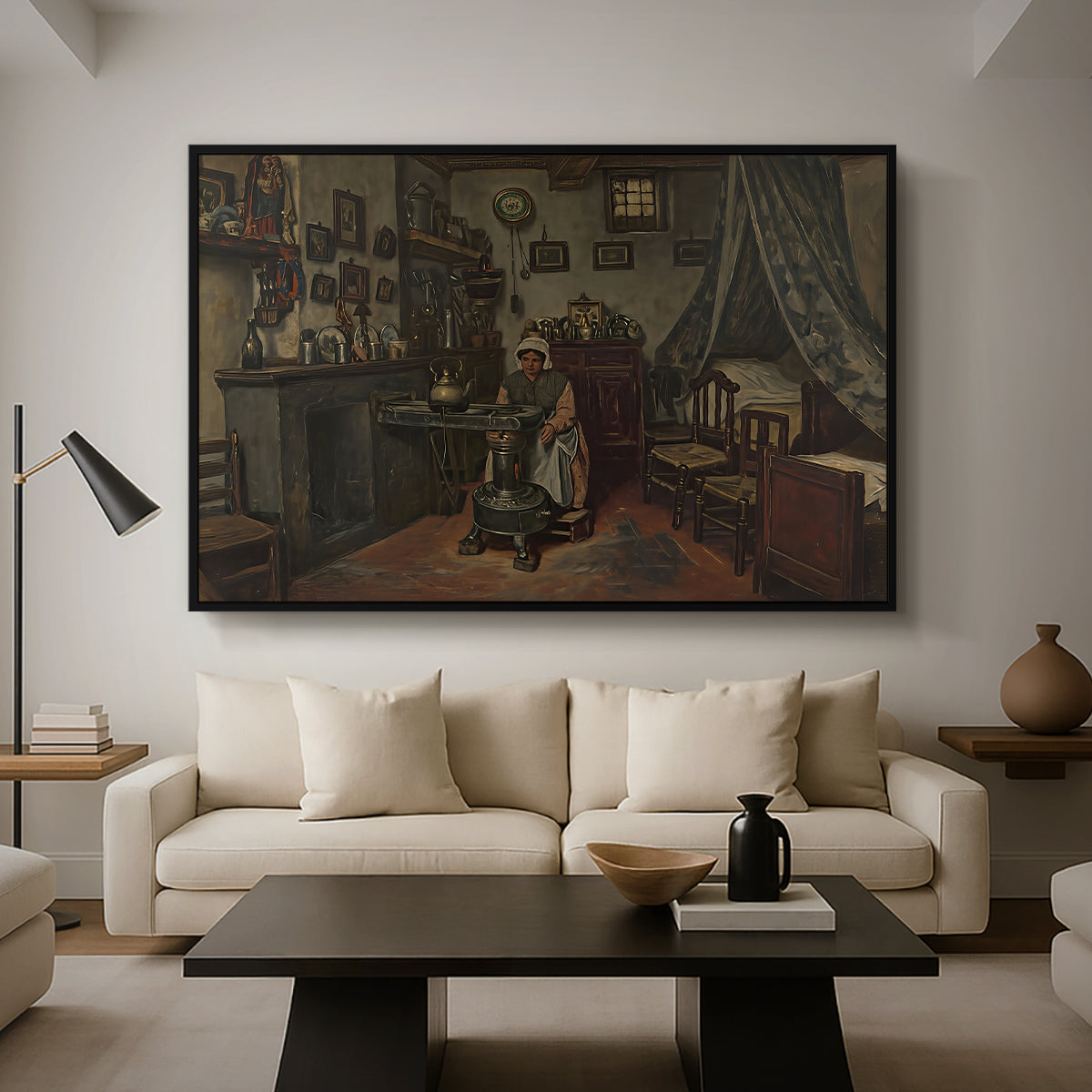 Interior, c. 1865-1870 - Floater Framed Canvas Print