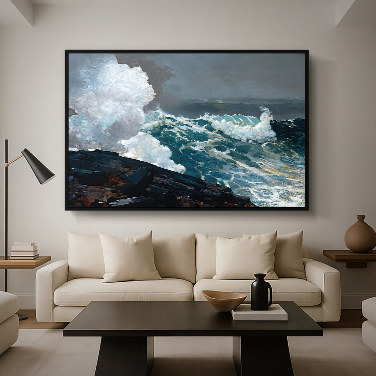 Northeaster, 1895 - Floater Framed Canvas Print
