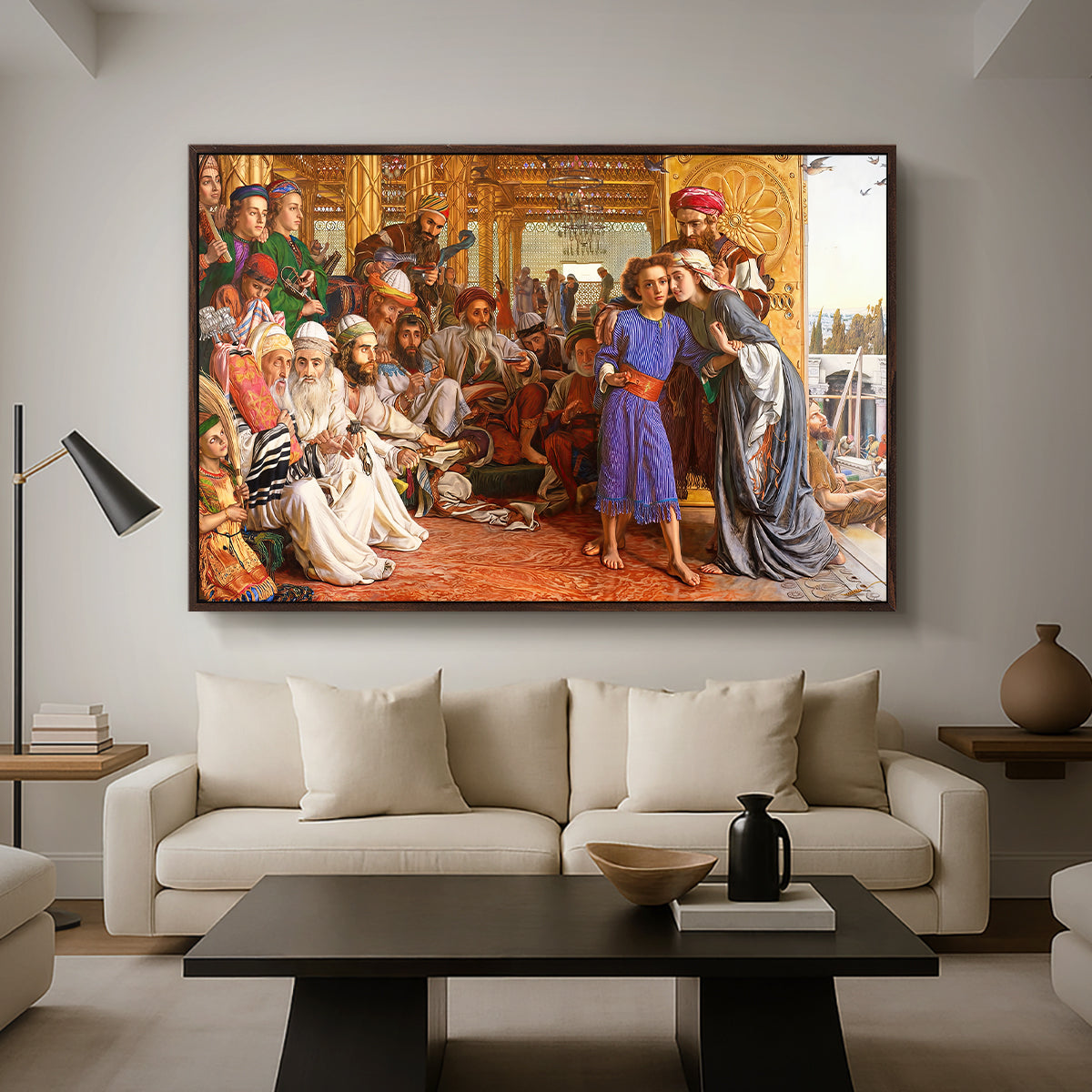 The Finding of the Saviour in the Temple, 1854-1860 - Floater Framed Canvas Print