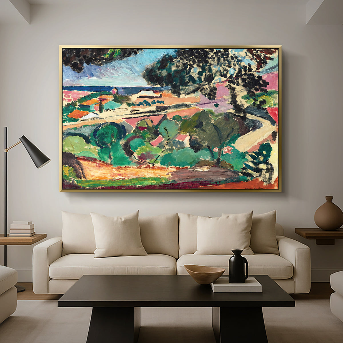 Landscape at Collioure, 1907 - Floater Framed Canvas Print